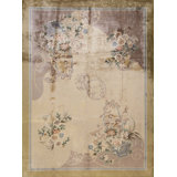 Vintage Room Size Silk Chinese Area Rug