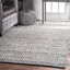 Tapis rayé ivoire et gris claire à motif de chevrons tissé à plat pour l'intérieur et l'extérieur Kallye-1833392584