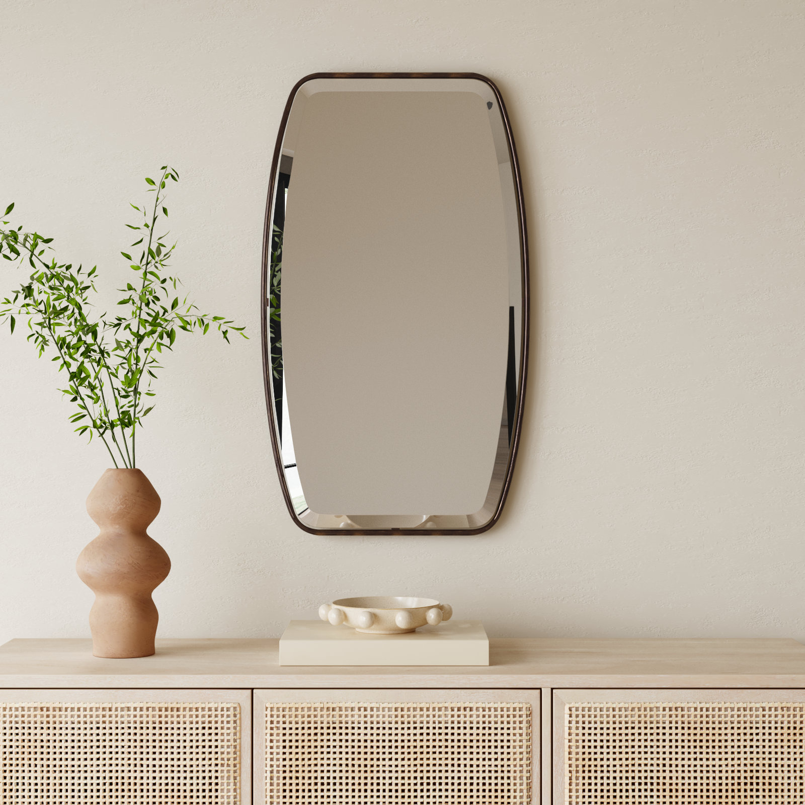 Rylie Metal Wall Mirror, Bronze
