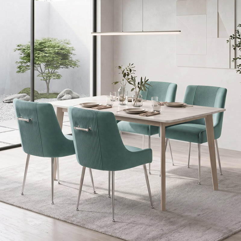 Chaise d'appoint recouverte de velours, Vert