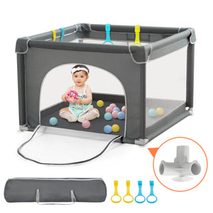 Parc pour bébé anti-chute pour l'intérieur et l'extérieur avec filet respirant