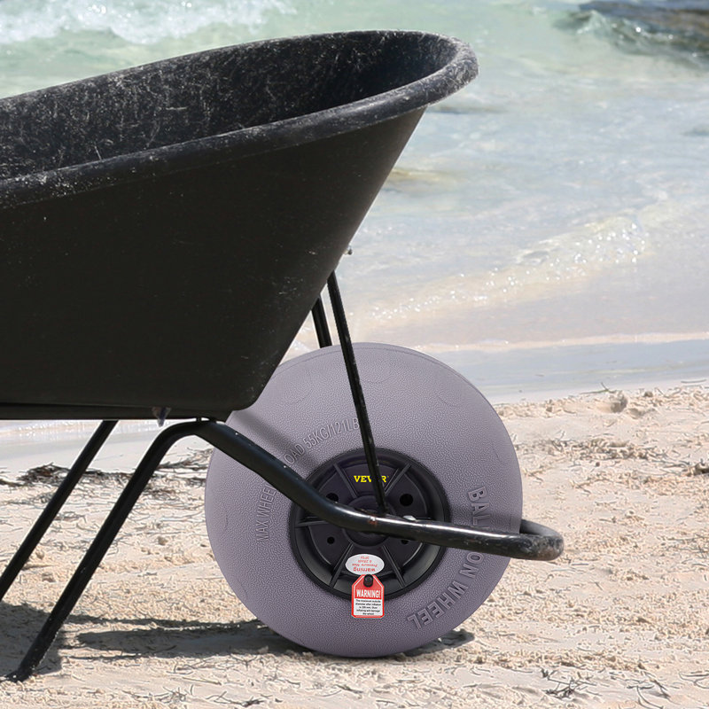Roulettes de plage, pneus de remplacement de sable de 13 po avec acier inoxydable de 32 po