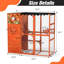 Grande cage d'extérieur pour chat 70 "avec toit résistant aux intempéries, 4 niveaux, 2 salles de repos, motif orange