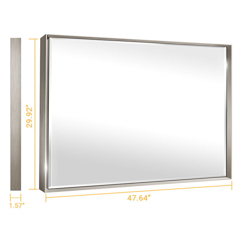 Lohoski Decorative Bathroom Vanity Mirror for Wall - Beveled Design, 30" x 48", Brushed Nickel