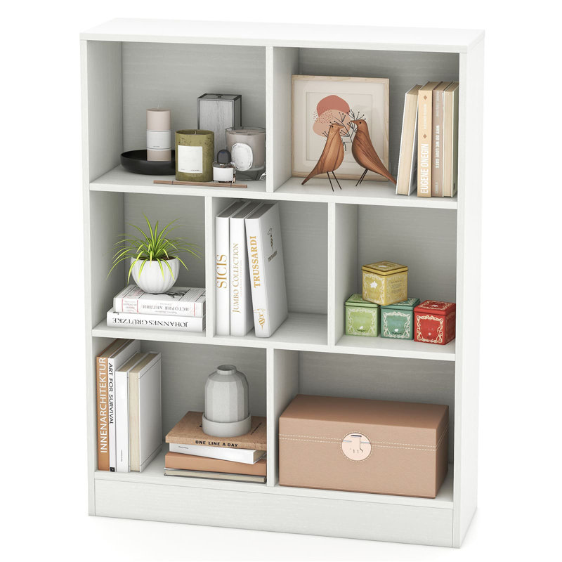 7-Cube Bookshelf With 2 Anti-Tipping Kits For Living Room And Kid’S Room