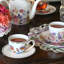 Ensemble de 2 tasses à thé avec soucoupe et fleurs