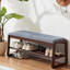 Banc à chaussures en bois à 2 niveaux avec coussin - Rangement à chaussures pour le salon et le couloir