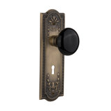 Meadows Plate with Decorative Keyhole and Black Porcelain Door Knob