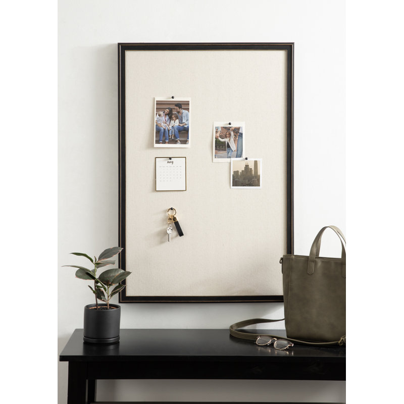 Farhod Wall Mounted Bulletin Board, 36" H x 24" L, Distressed Black