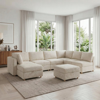 Canapé modulaire modulaire avec rangement et design convertible