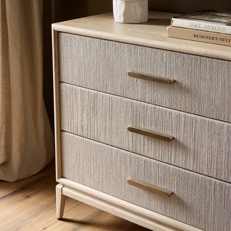 Rosenell 6 Drawer Dresser, Natural Oak Veneer