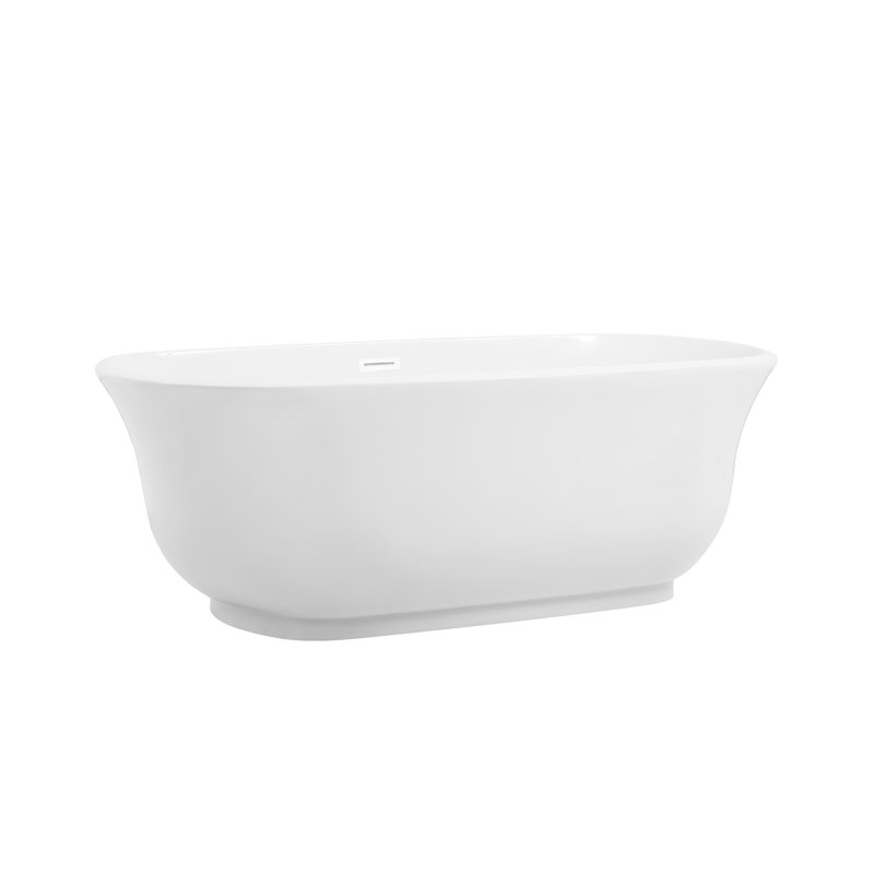 Chaylynn 67'' x 31'' Soaking Acrylic Bathtub, Polished White