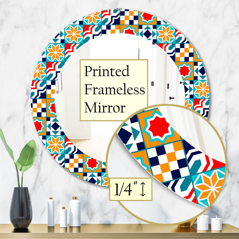 Miroir mural coloré, H 31,5 po x l po
