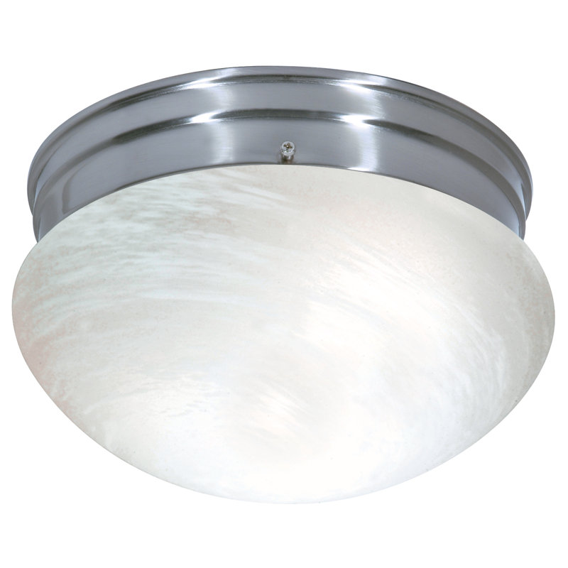 Daughtrey Glass Flush Mount, Brushed Nickel, Alabaster