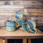 Matt Grey Stonware Mug With Blue Reactive Glaze Caylub Mug Set of 4