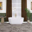 Baignoire de trempage autoportante 59 po en acrylique blanc brillant