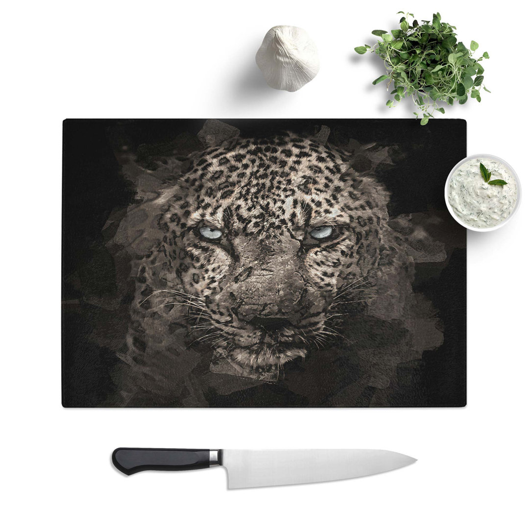 Glass Leopard in The Dark in Abstract Chopping Board