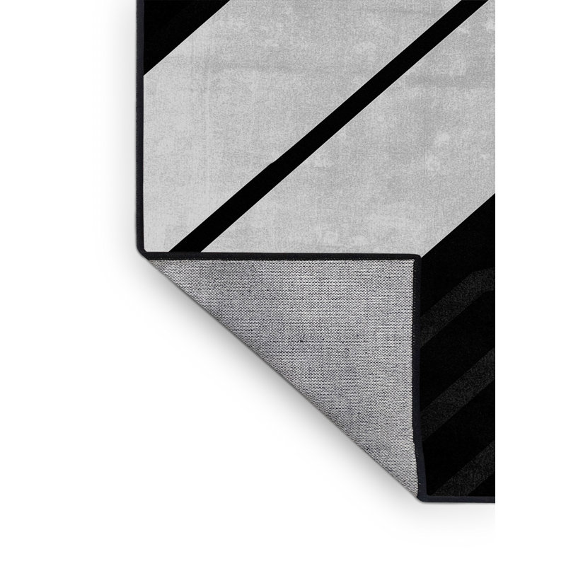 Tapis noir et moderne lavable à la machine Manhasset, 8 x 10