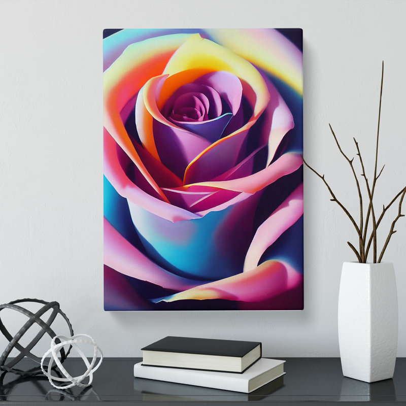 Coatbridge Rose Flower - Wrapped Canvas, 76cm H x 50cm W x 3cm D