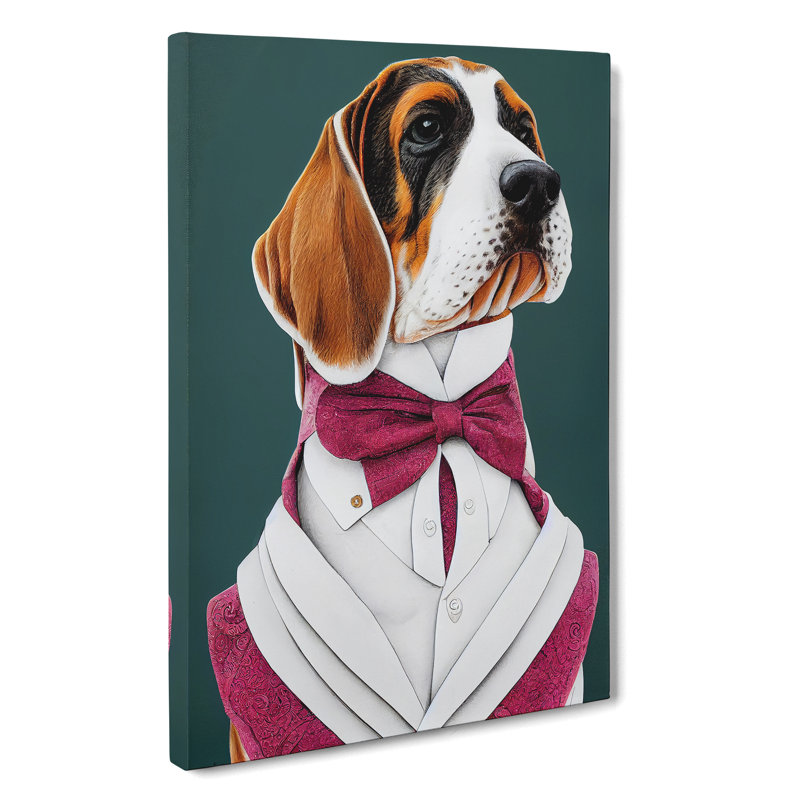 XC1022-3744X Regal Dog - Wrapped Canvas Rectangle Print, 50cm W x 35cm W x 3cm D
