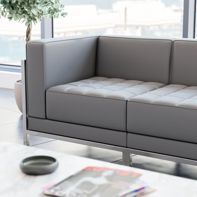 Amjed Contemporary Modular Left Corner Chair with Quilted Tufted Seat and Encasing Frame