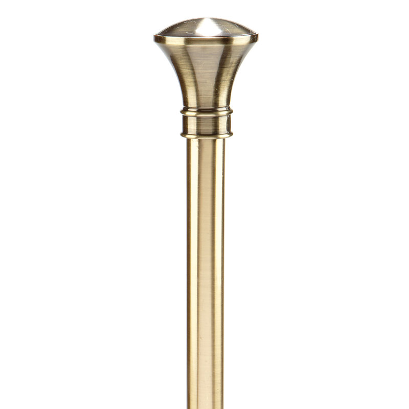 Cherelle Adjustable Single Curtain Rod, 5.12" H x 31.5" W x 7.28" D, Antique Brass