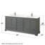 Ensemble de meuble-lavabo double autoportant 80 po avec plateau en quartz Deborah-98208028-98208027-98208033