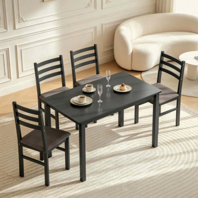 Modern Dining Ensemble Set,5-Piece Dining Set with Rectangular Table and 4 Armless Chairs,Stylish and Space-Efficient Dining Set(Only 1Pcs Table,4Pcs