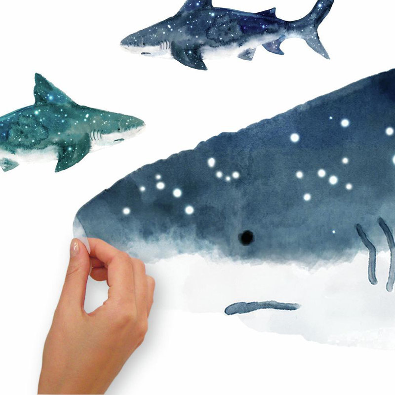 Décalcomanies murales pour le requin et le colle géante