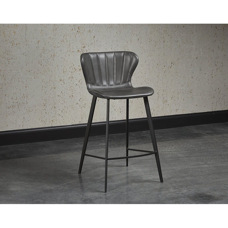 Arabella Barstool - Bravo Portabella / Polo Club Kohl Grey, Bar Stool (30" Seat Height), Black