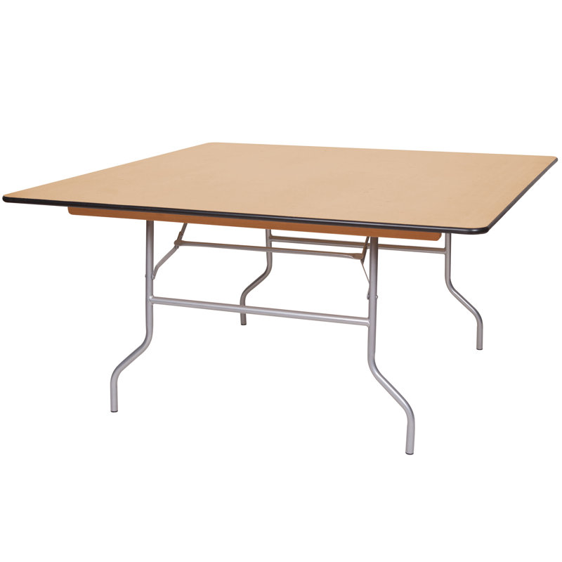 Table carrée pliante WFT, Rebord en caoutchouc, H 30 po x L 48 po x l 48 po