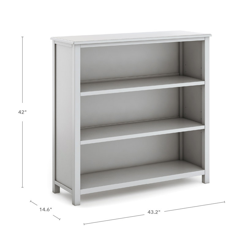 Gray Wooden Adjustable 3-Shelf Kids' Bookcase and Toy Organizer