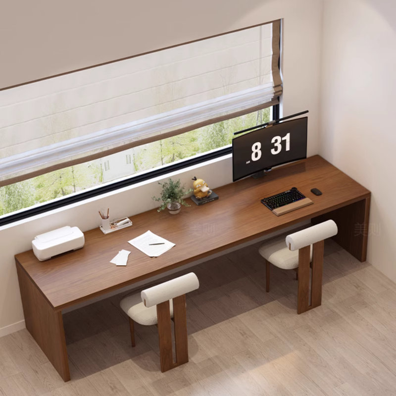 Solid Wood Double Desk, 29.53" H x 62.99" W x 23.62" D