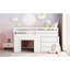 Lit mezzanine simple blanc avec structure en bois massif, armoire et tablette incluses Armoire / tablette blanche durable-485358062