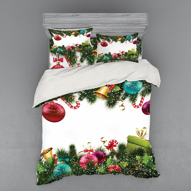 Ensemble de housse de couette verte / marron en microfibre moderne et contemporaine