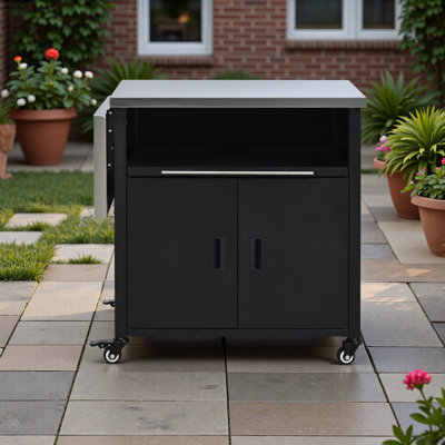Chariot de barbecue pliable simple avec station de préparation pour barbecue