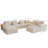 Abdou 141.7" U-Shaped Compression Sectional Sofa With Chaise, Corduroy Cloud Couch, White-4524308