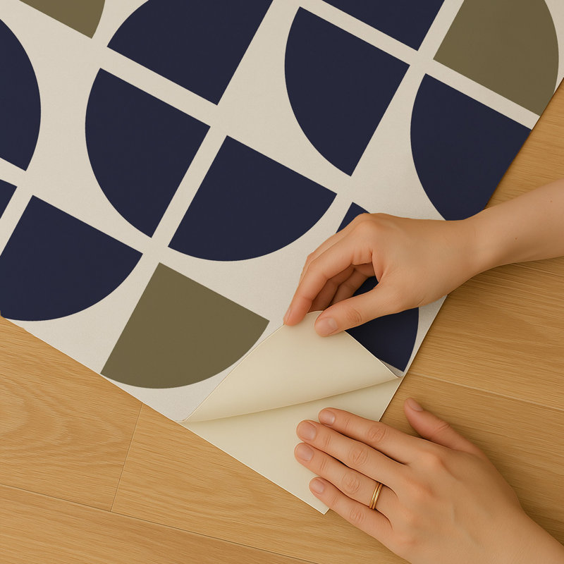 Papier peint adhésif Mod Geo Crescents, Marine