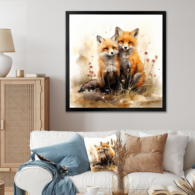 Foxs elegant forest florals grace II - Fox Canvas Prints