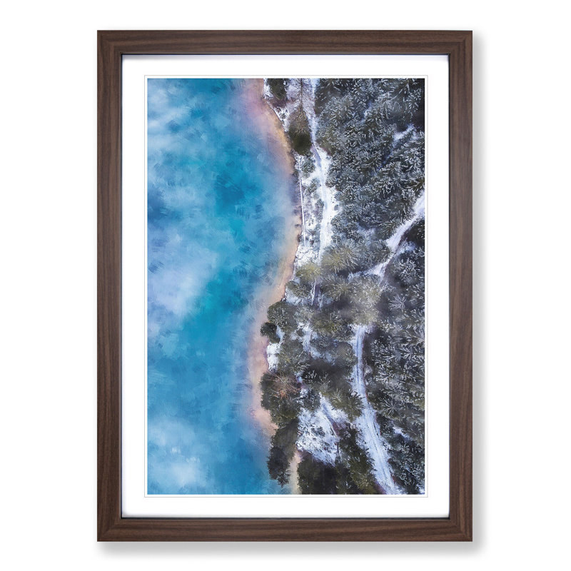 Above Braies Lake in Italy - Picture Frame Painting Print, 33cm H x 24cm W x 2cm D, Walnut Framed