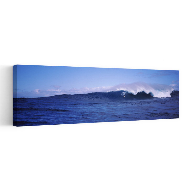 Surfer In The Sea Maui Hawaii USA by Dan Merkel - Wrapped Canvas Panoramic Print, 50.8 cm H x 152.4 cm W