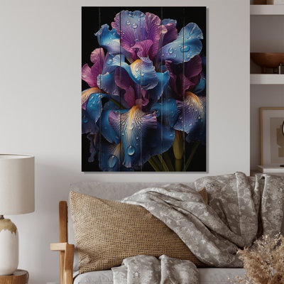 " Purple Blue Iridescent Irises "