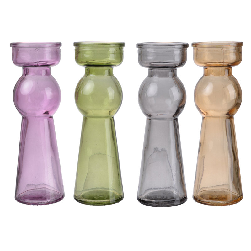 Petit porte-photophore en verre pilier