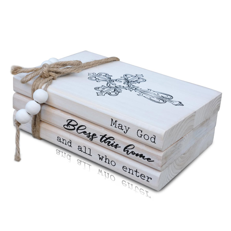 Home Wood Decor Book (May God Bless This Home And All Who Enter)