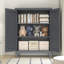 Armoire à outils de 119 cm de hauteur, couleur ardoise, idéale pour la salle de bain, l'atelier ou les espaces extérieurs. Ses compartiments bien organisés optimisent l'espace et offrent un rangement métallique soigné. Économiser de la place.
