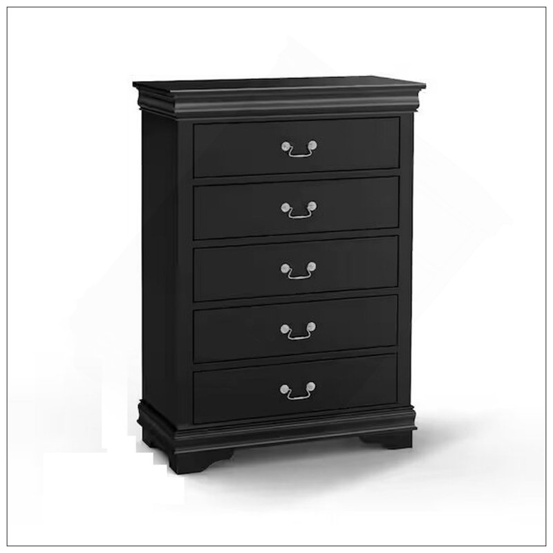 Commode à finition cerisier foncé 1pc avec tiroirs en queue d'aronde