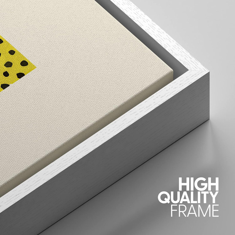 «Geometric Line Minimalist Abstract Lines Yellow Organic Modern Boho», reproduction d'art encadrée sur toile 3 pièces
