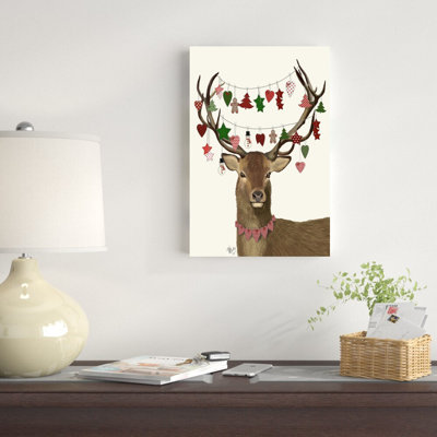 «Deer, Homespun Decorations» par Fab Funky - impression sur toile tendue