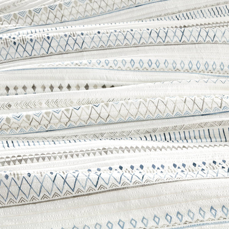 Ensemble de literie réversible matelassée réversible double grand taupe bleu