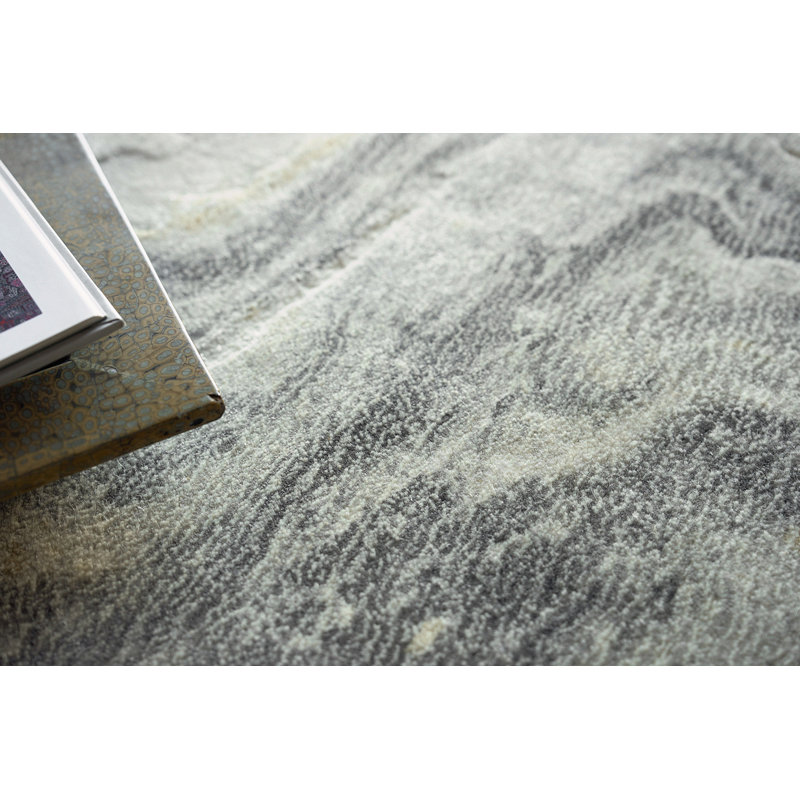 Gianni Abstract Area Rug in Gold/Gray/Ivory, Rectangle 9' x 12'